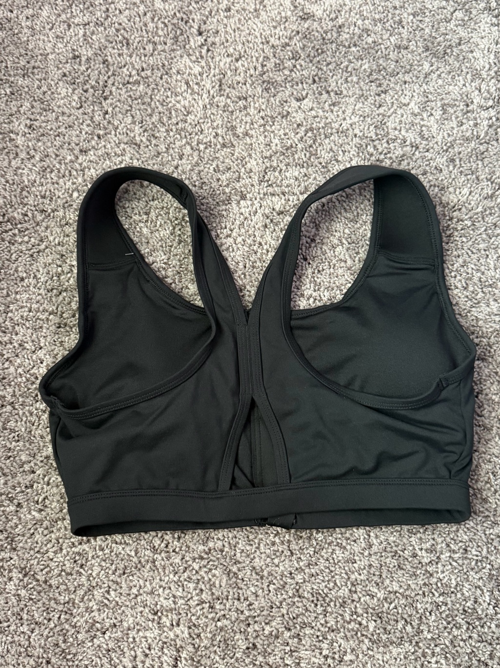 Bcg Black Front-Zip Racerback Sports Bra — image 2 of 3